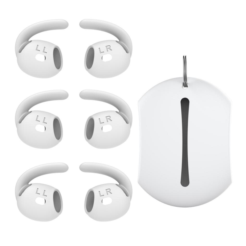 AHASTYLE PT60-4 3 Pair Ear Hooks for AirPods 4 Silicone Earbuds Tips Sport Ear Tips Replacement, Size: L