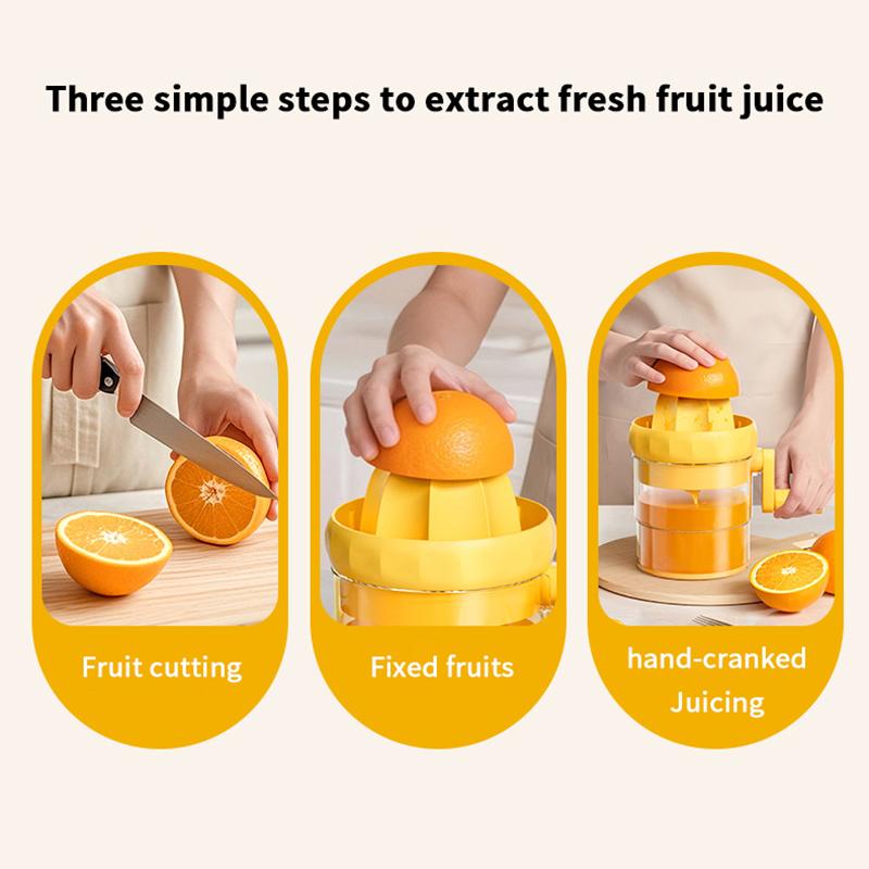 Ruční odšťavňovač citrusů s otočnou klikou - Maximální extrakce šťávy pro citrony, pomeranče, limetky, grapefruity | Ergonomická rukojeť