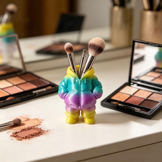 3D-gedruckter Daunenmantel Stifthalter, Schreibtisch-Make-up-Pinsel-Organizer, Kreativer Pufferjacken-Bleistiftbecher für Büro, Geschenk für Lehrer und Schüler