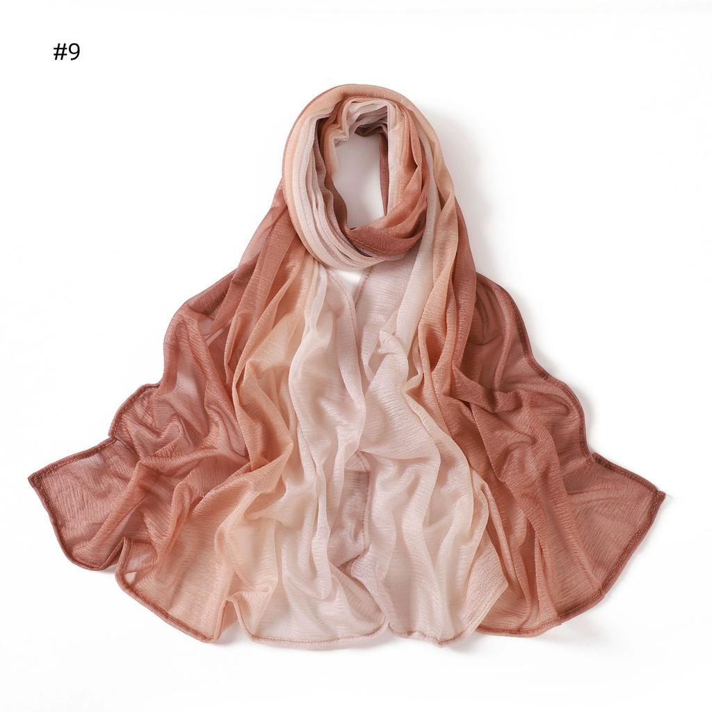 New Gradient Tie-dye Chiffon Hijab Scarf Headscarf Turbans for Women Chiffon Hijabs For Woman Shawls Headband Wrap Head Scarves
