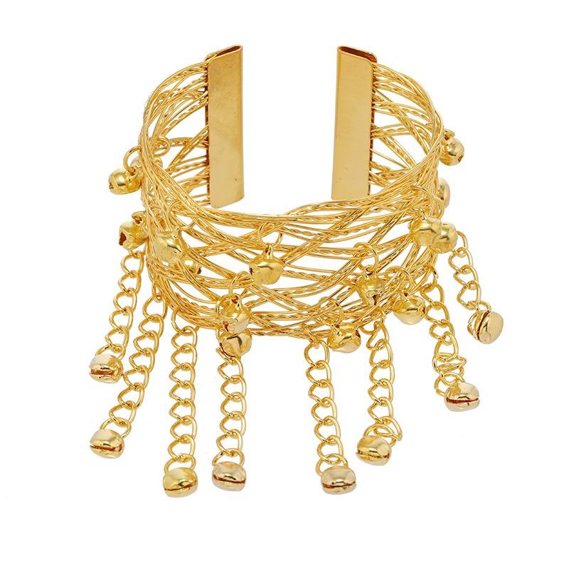 Dunhuang bell fringed wide bracelet female retro Indian exotic style dance arm bracelet bracelet accessories