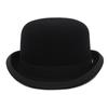 GEMVIE  4 Sizes 100% Wool Black Beige Felt Derby Bowler Hat with Feather Women Men Party Formal Fedora Costume Magician Hat