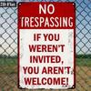 Metal Poster Vintage No Trespassing Sign Wall Decor for Garage