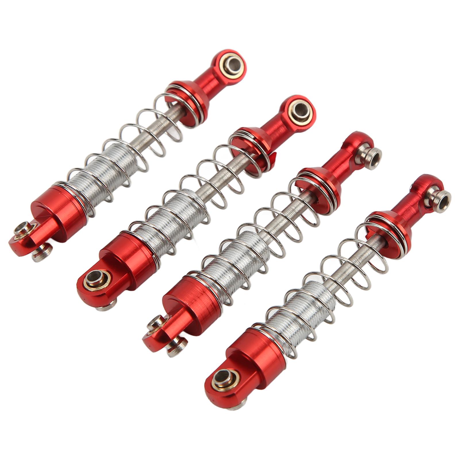 

2 Pairs Aluminum Alloy Shock Absorber 60mm RC Car Modification Parts for WPL C14 C24 MN D90 99S Models Red