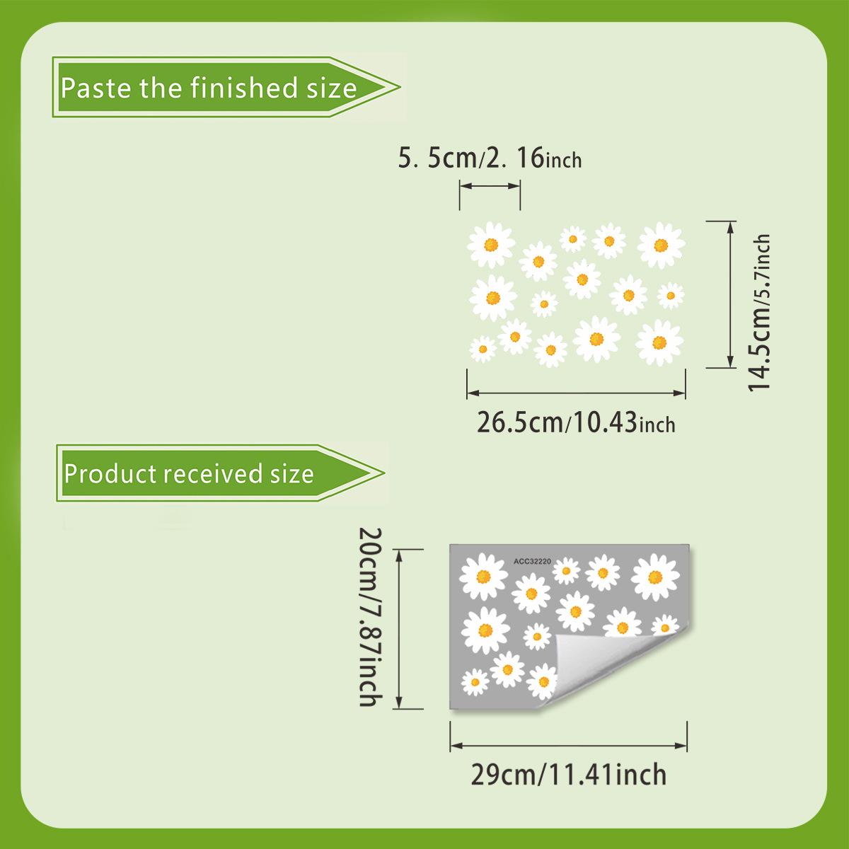 

Daisy Window Glass Stickers, Fresh Floral Window and Door Decorative Stickers, Home Beautification and Decoration 20*30 cm