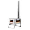 Foldable Camping Stove, Stainless Steel Portable Wood Burning Stove, Tent Stove with Visible Window, Adjustable Vent & Multiple-Section Pipe for