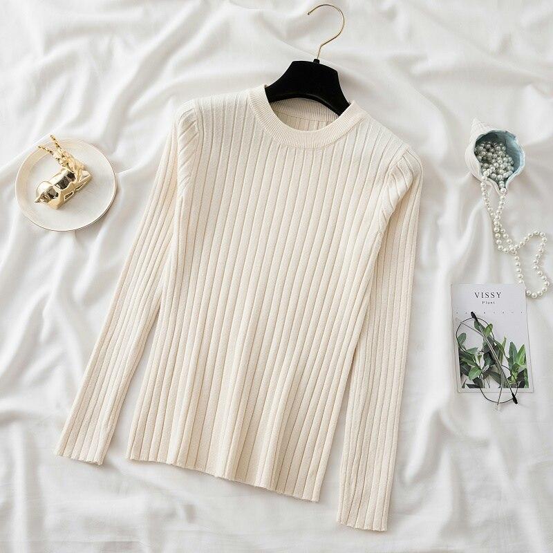 2023 Svetr s kulatým výstřihem pruhovaný svetr Pletené Dámské Podzim Zima Slim Fit Topy s dlouhým rukávem Běžné Jednoduchý svetr 28898