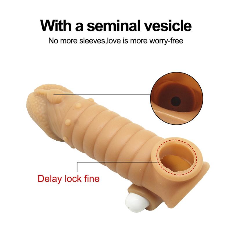 Realistic Condoms For Men Reusable Penis Sleeve For Male Extender Dildo Enhancer Enlargement Condom Male Cock Sex Toys