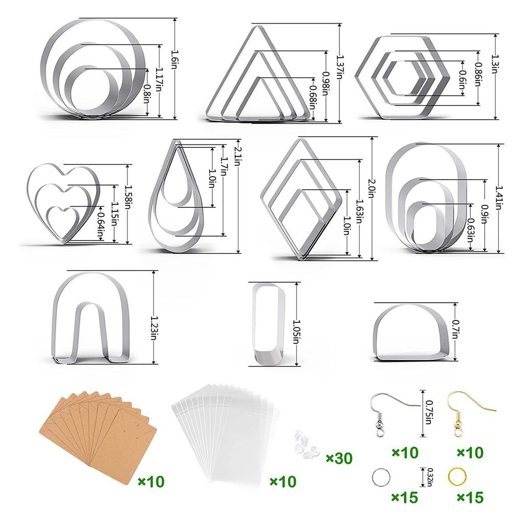 Polymer Clay Cutters Clay Earring Cutters for DIY Clay Jewelry Tools Kitchen