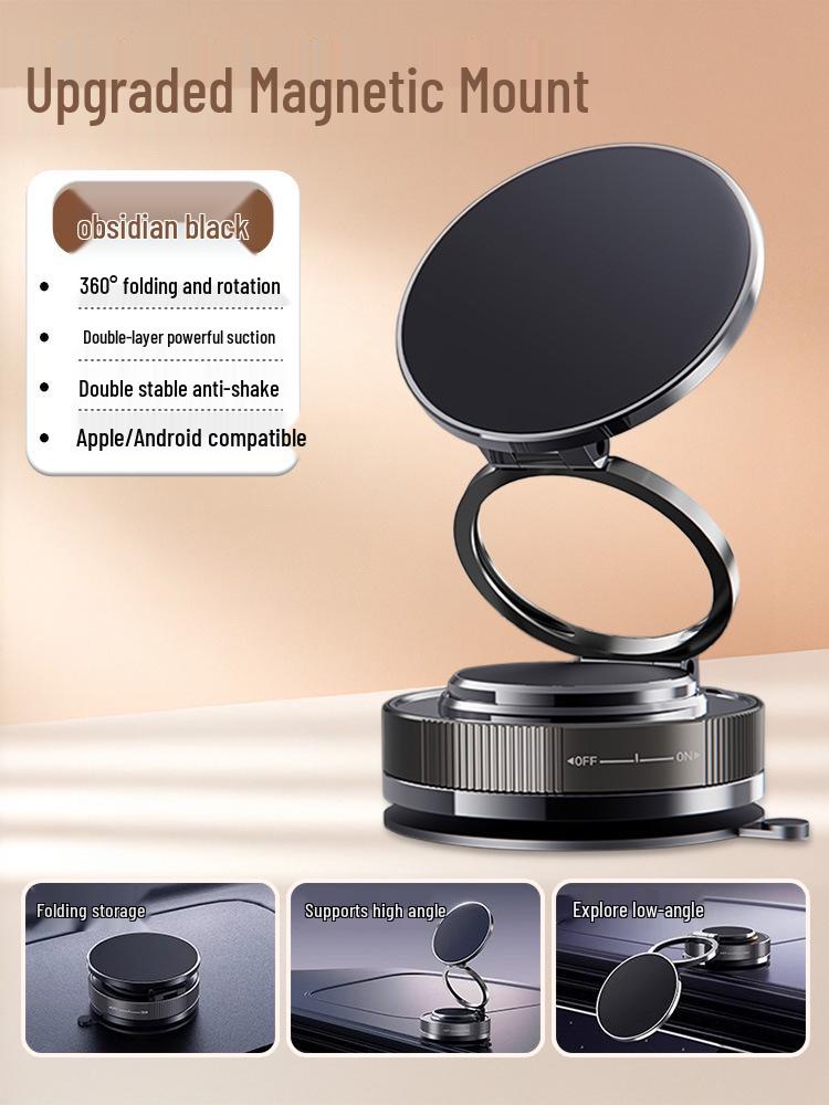2025 Magnetic Telescopic Car Mount with Vacuum Suction for Console Navigation