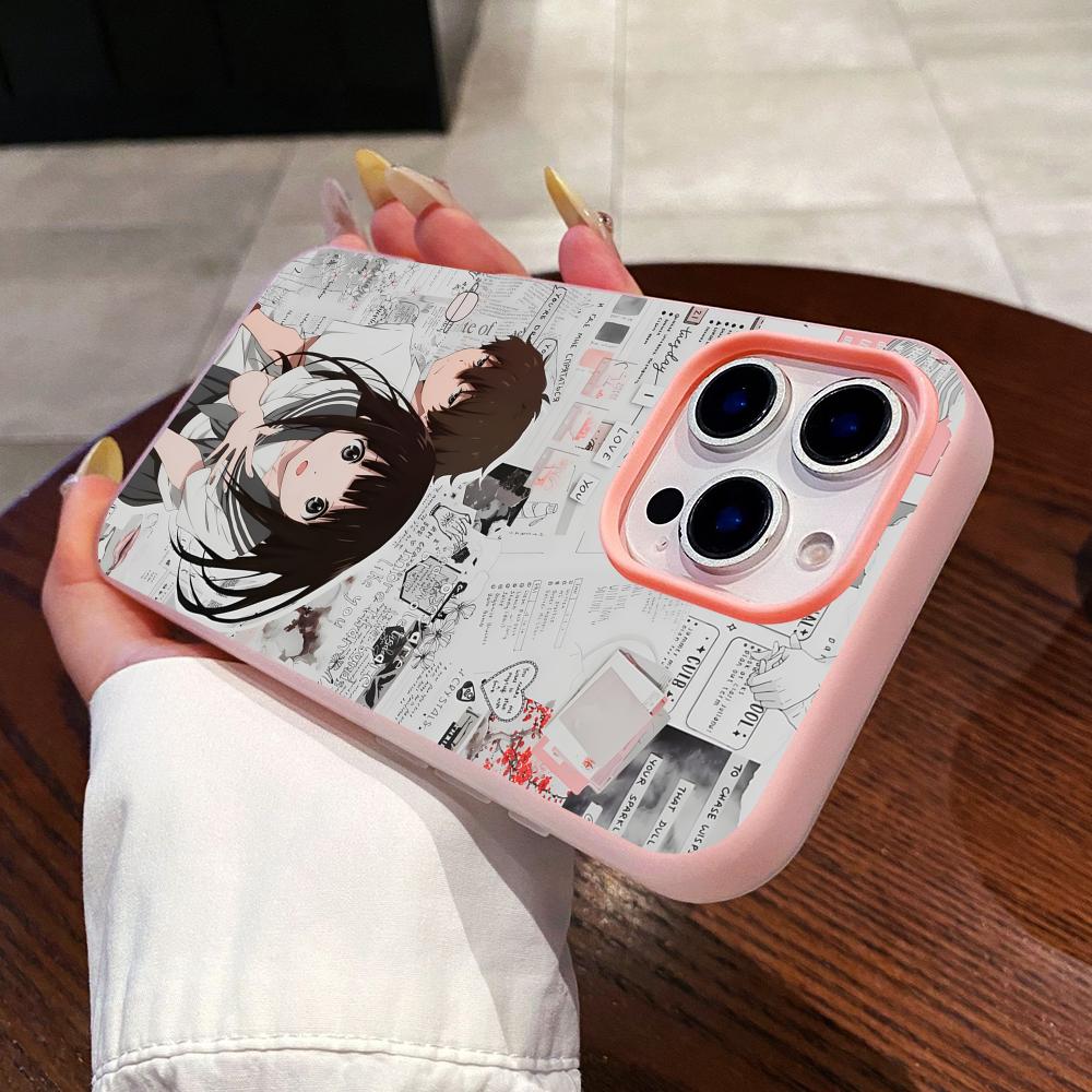 Hyouka Chitanda Jelly Double Layer Pink Mobile Phone Case for iPhone 17 16 15 14 13 12 11 Air Pro Max Plus Protective