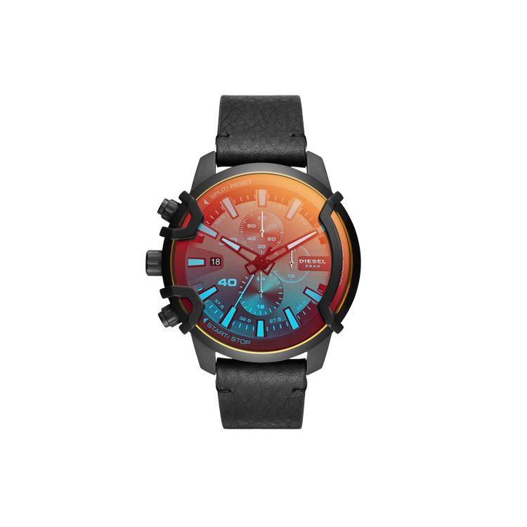 Diesel Griffed Watch Quartz Movement Leather Strap Black Dial Men watches DZ4519 Regular Watch Box