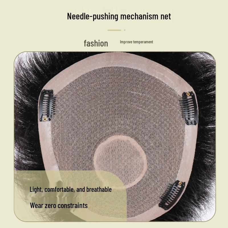 Men's American Style Spiky Front Wig: Real Hair, Lightweight, Breathable, Invisible, Seamless Short Hairpiece