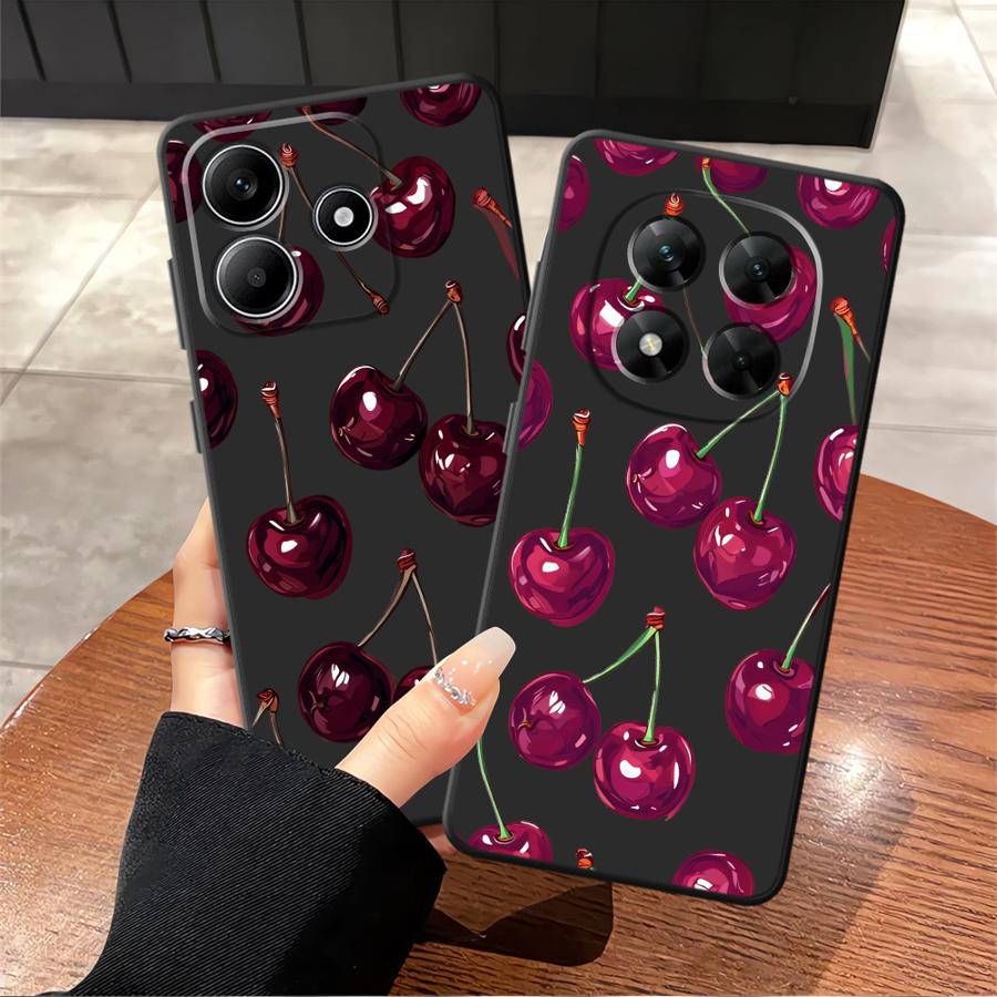 Case for Xiaomi Redmi Note 14 12S K40 K80 10 A1 A2 A3 11S 14C 9 8 7 A4 A5 13 Pro Plus 12C 13C 12 11 Pro Phone Cover Fruit Cherry