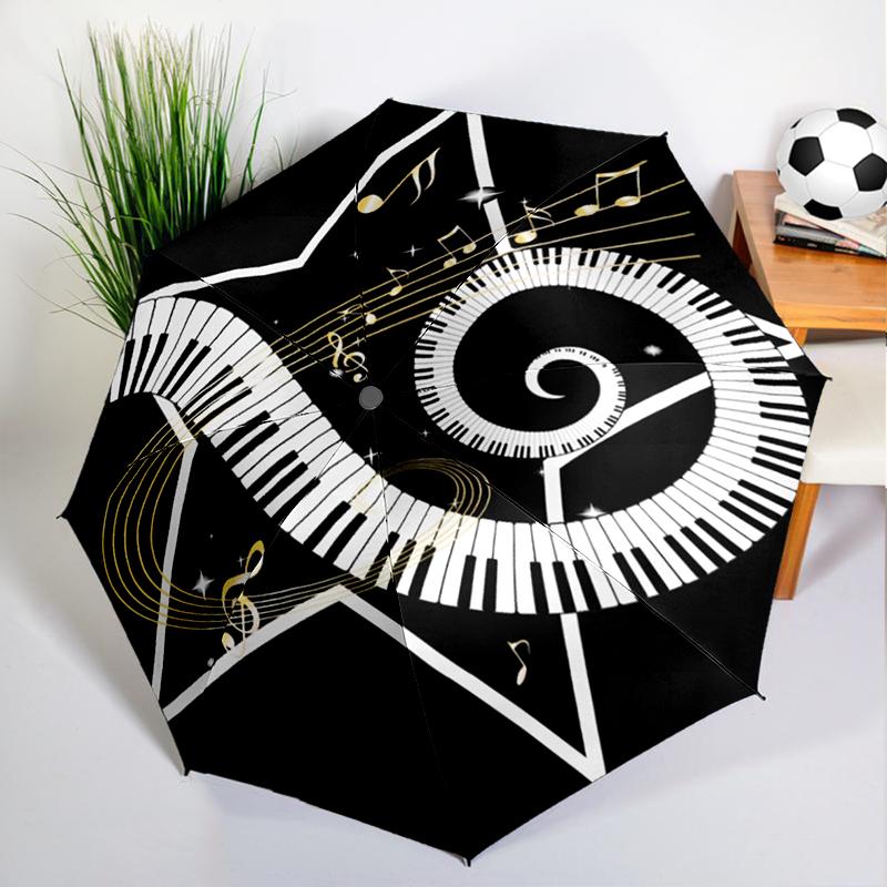Black White Piano Keys Umbrella Automatic Open/close, Sturdy Iron Frame & 8-Rib Struct, Umbrella for Women & Men, Christmas Gift
