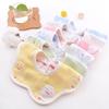 Newborn Baby Cotton Gauze Bibs 360 Degree Rotating Drool Burp Cloth Soft Infant Saliva Towel Snap Closure