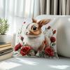 1 piece modern style rabbit and rose print pillow cover