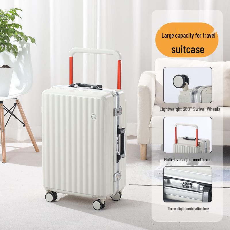 20-Inch Lightweight Aluminum Suitcase with Universal Wheels for Female Students