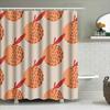 Modern Bathroom Decor: Peach Fruit Print Shower Curtain For Home Bathing Room