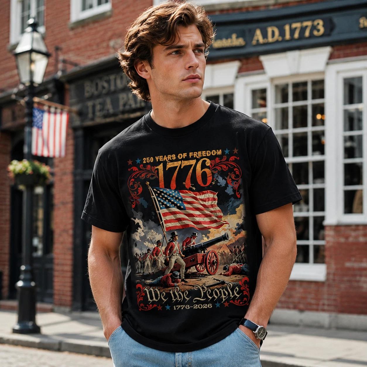 USA 250th Anniversary T-Shirt | 1776-2026 We The People Patriotic Tee XS