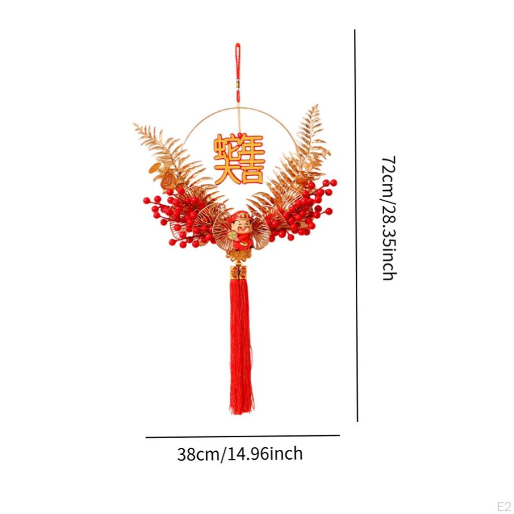 Chinese Year Wreath Red Berries Art Good Luck Charm Party Favors Garland Lunar