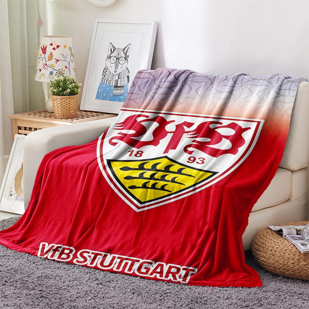 1 Stuk Stuttgart Voetbalclub Print Flanellen Deken Hoge Kwaliteit Warm Comfortabel Deksel voor Alle Seizoenen Perfect voor Cadeaus Woondecoratie