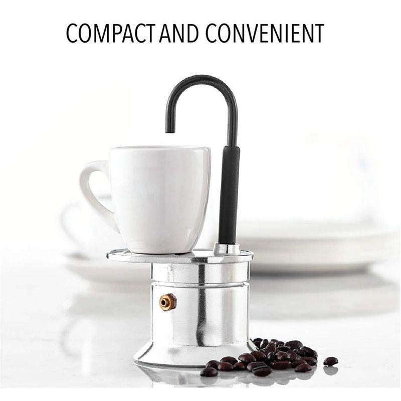 AEE4-1 Piece Spout Stovetop Italian Coffee Maker Enjoy Delicious Coffee In No Time Aluminum Alloy Silver