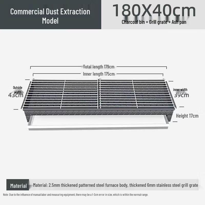 Extra-Large Commercial Charcoal BBQ Grill