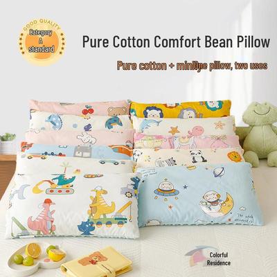 New A-Class All-Cotton Children's Pillow with Removable Ice Bean Velvet Cover