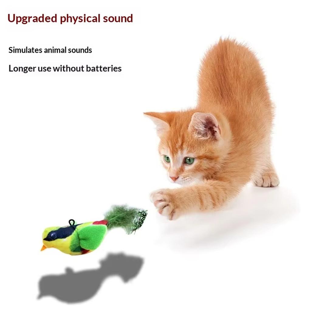 Interactive Toy Flying Bird, Door-Mounted Flapping Design, Real Feathers