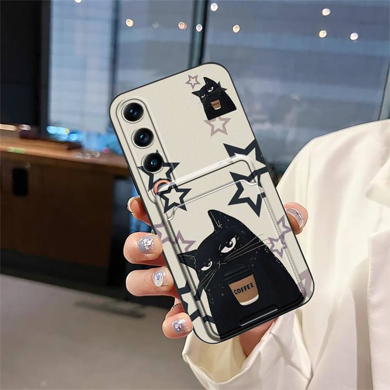 Back Cover Shockproof Phone Case For Meizu 21 Pro Card bag Waterproof TPU Cartoon Anti-dust Full wrap Anti-knock Cute