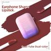 Earphone Shape Double Tube Air Matter Lip Gloss Long Lasting Waterproof Cosmetic 2.6gx2