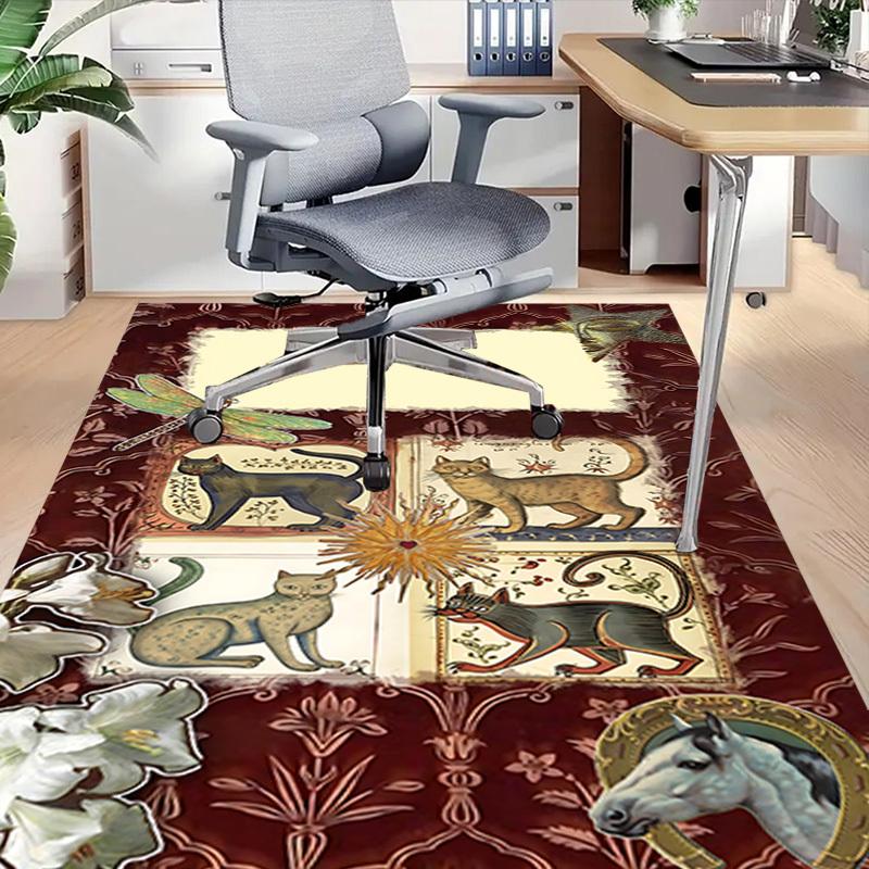 1PC cat flowers Carpet Office Rug Mat Home Decor Area Carpet Festival Gift Office desk chair carpet Longlasting Material
