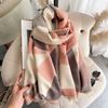 Korean Version of The New All-match Imitation Cashmere Winter Geometric Irregular Scarf for Girls To Keep Warm and High End Shawl for Travel