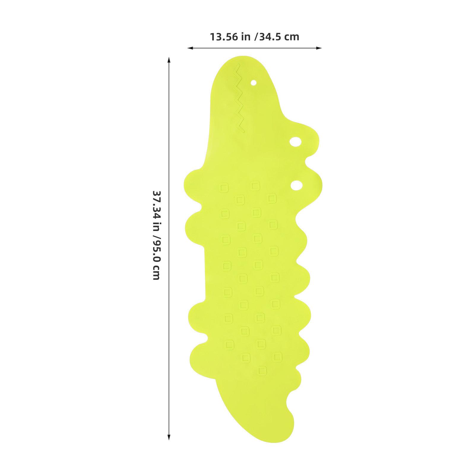 Non-Slip Bath Mat Cartoon Alligator Tpr Bathroom Floor Rug Suction Cups Anti-Slip Shower Rug Kids Bathtub Mat