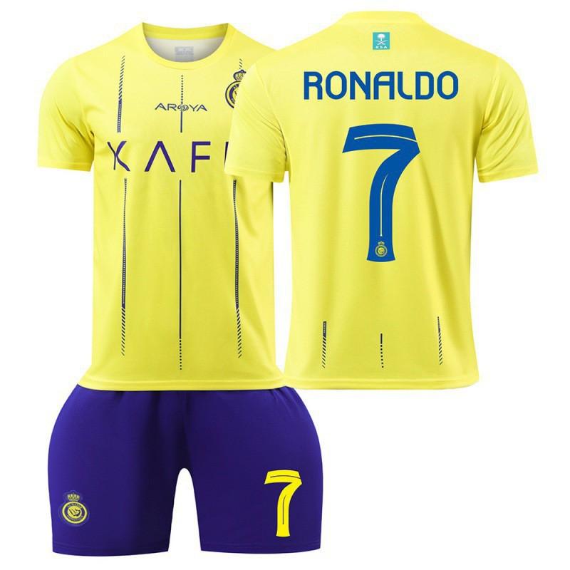 Factory 2324 Riyadh Victory Jersey Home Football Ronaldo No. 7 Children's Sports Set