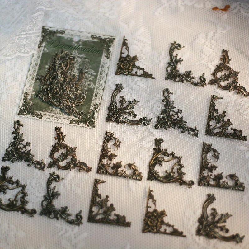 Pack Vintage Corner Stickers French Court Style Self-Adhesive Hollowed Out Photo Frames Stickers Collage Junk Journal Scrapbooking Material Stickers