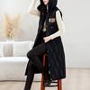 Long down cotton vest, slim and thin in winter, women's sleeveless jacket over the knee waist, cotton vest temperament vest