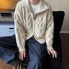 Vintage Twist Double Zipper Sweater Women's Soft Waxy Plush Thick Needle Knitted Top Women