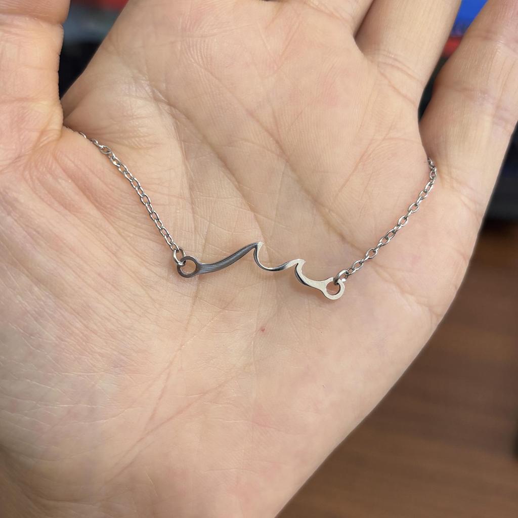 18K Gold Non-Fading Stainless Steel Wave Bracelet - Simple Symbol Birthday Gift