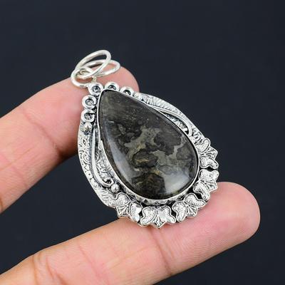 Daughters Day Sale Natural Gabbro Jasper 925 Sterling Silver Wedding New Pendant