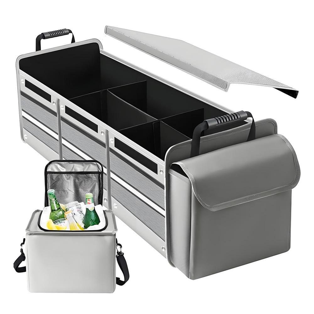 Foldable Car Trunk Organizer: Multi-functional Oxford Cloth Storage & Insulated Bag