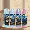 1PC Starry Night Cat Van Gogh Art Print 750ml Color Plastic Sports Water Bottle Leakproof Flip Straw Lid Suitable for Sports Office Home Use