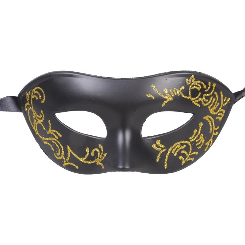 Venezianischer Stil Handbemalte Halbmaske für Kostümpartys Leichter, langlebiger Kunststoff Bequeme Passform Wiederverwendbares Rollenspiel-Accessoire