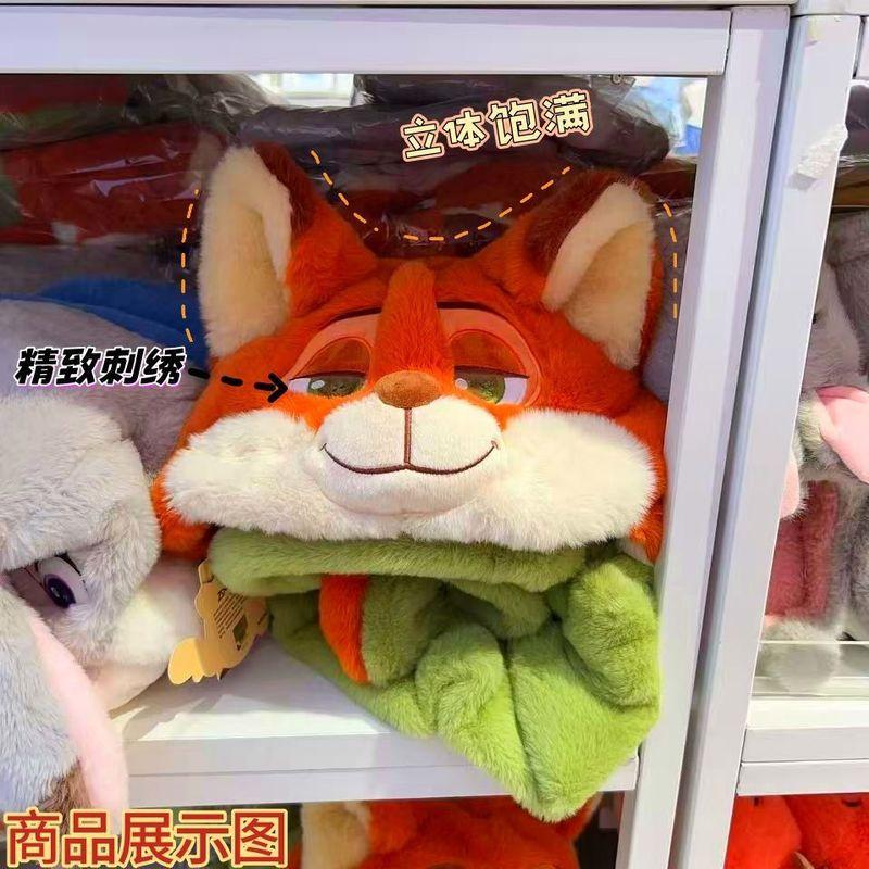 Zootopia Nick Wilde Winter Three-Piece Set - Fleece-Lined Hat Scarf Gloves Combo Cute Warm Gift For Friends Kawaii Toys Judy Toy
