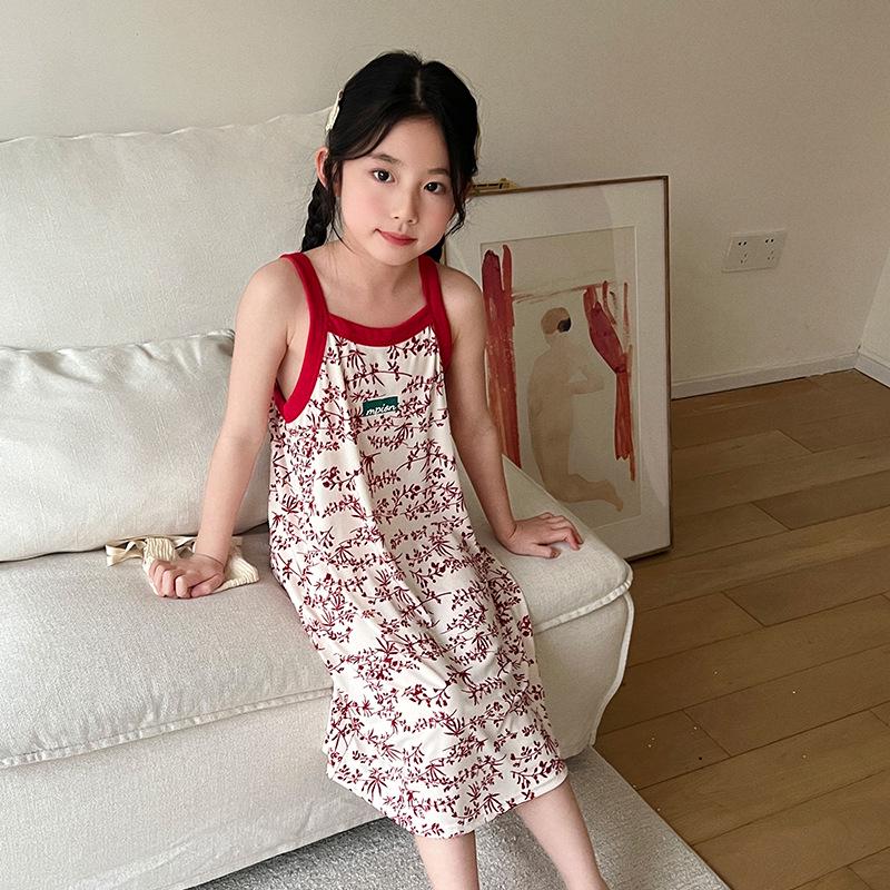 Girls' Cute Summer Sleeveless Nightgown Pajamas