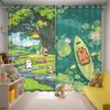 150x166CM Cartoon Capybara Blackout Curtain 2 Panels Kawaii Anime Window Drapes For Living Room Custom Home Window Treatments