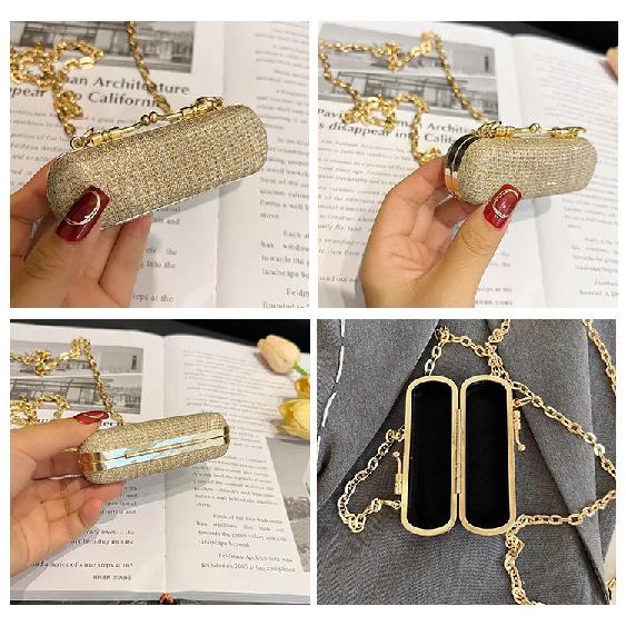 Fashion Mini Chain Decorative Bag PVC Mouth Red Bag High Quality Pen Case Women'S Hand Bags