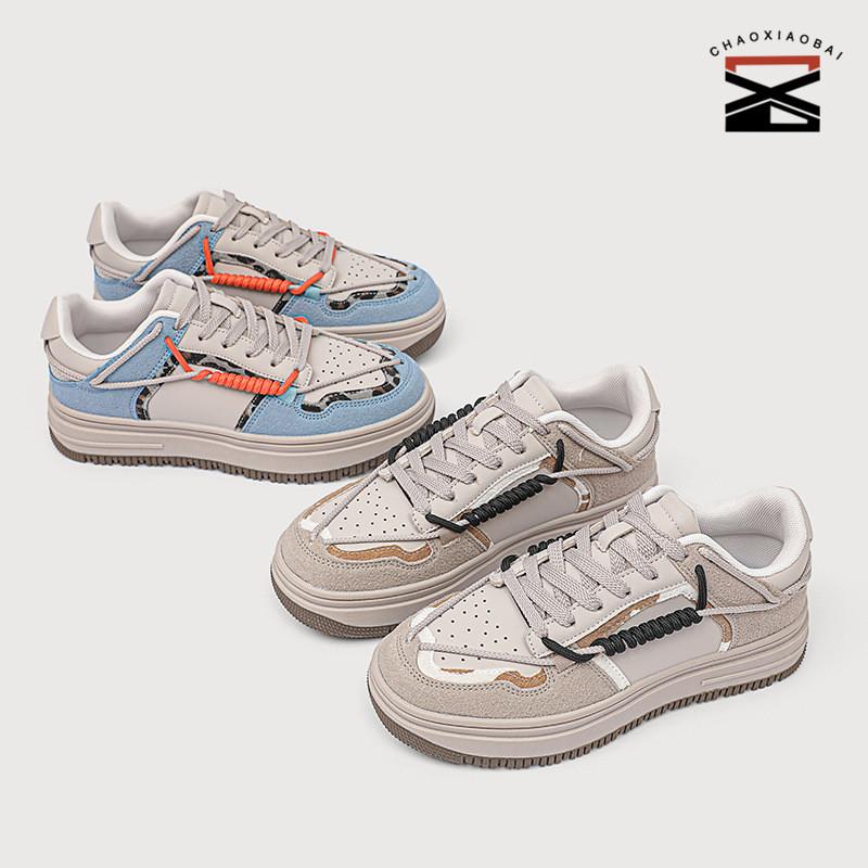 

CHAOXIAOBAI Толстая ниша Спортивная обувь Женские 2023 Новые ретро повседневные настольные туфли Дышащие трендовые пару обуви