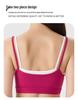 Damen Color-Block Yoga-Set: Dreiviertelhosen & BH mit dünnen Trägern